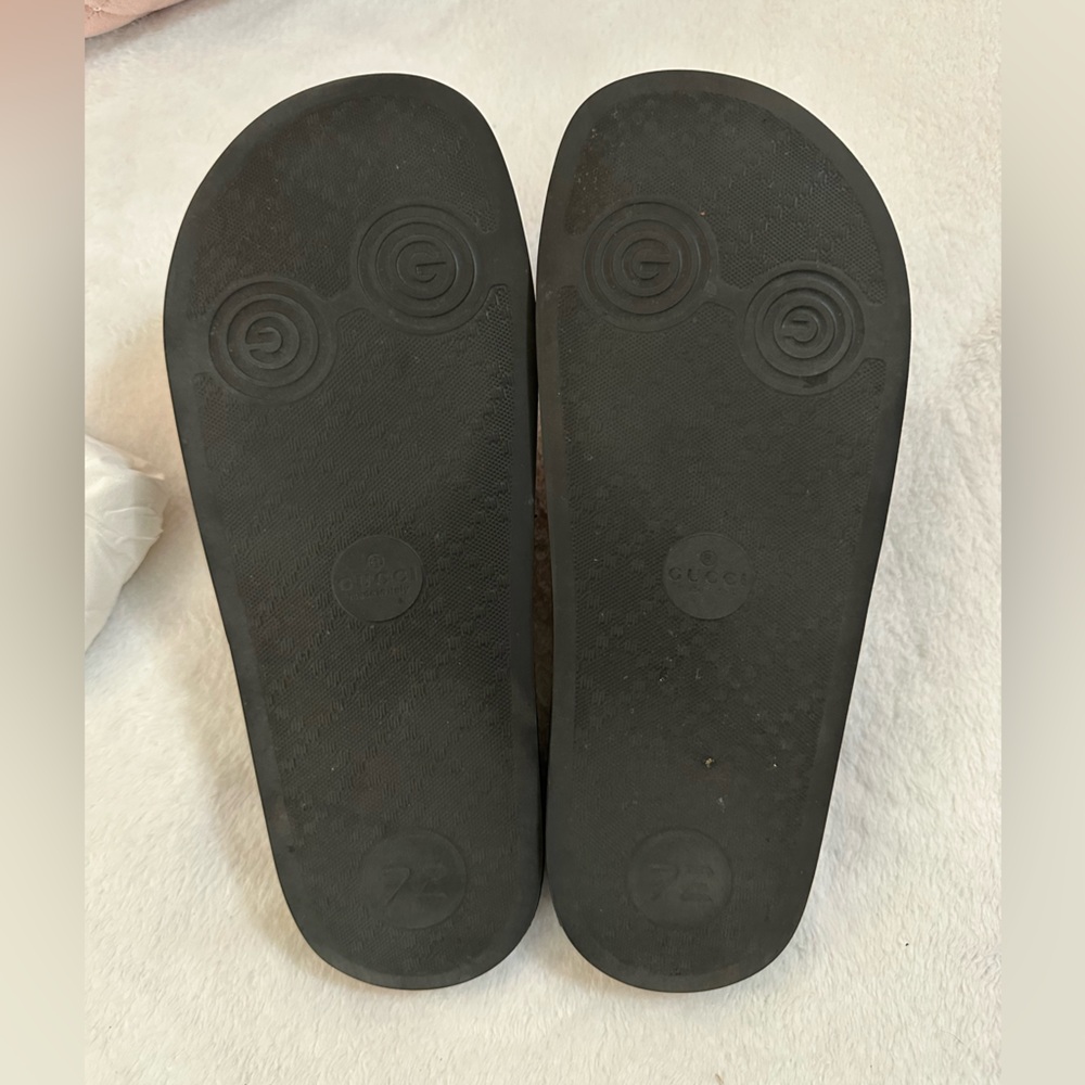 AUTHENTIC GUCCI BLACK RUBBER INTERLOCKING GG SLIDES SIZE 39 LIKE NEW! - Picture 5 of 11